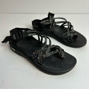 Chaco ZX2 Sandals Women's Size 7 EU 38 EcoTread Black White Outdoor Waterproof